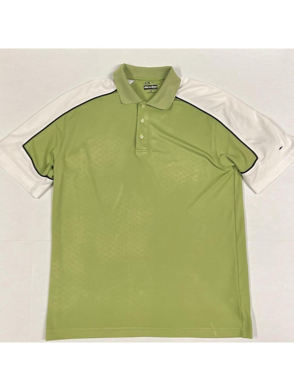 Bolle Golf Polo Shirt Green White Slight Patterned Sz L Polyester Bollè Tech